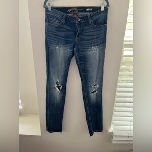 Arizona Jean Company Dark Blue Distressed Skinny Jeans